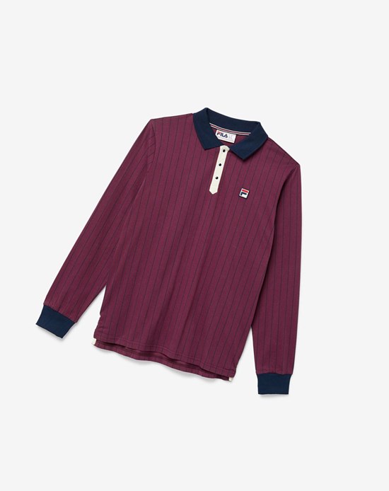 Fila Bb2 Long Sleeve Polo 522 Prune / Peacoat / Turtledove | UKL-265318