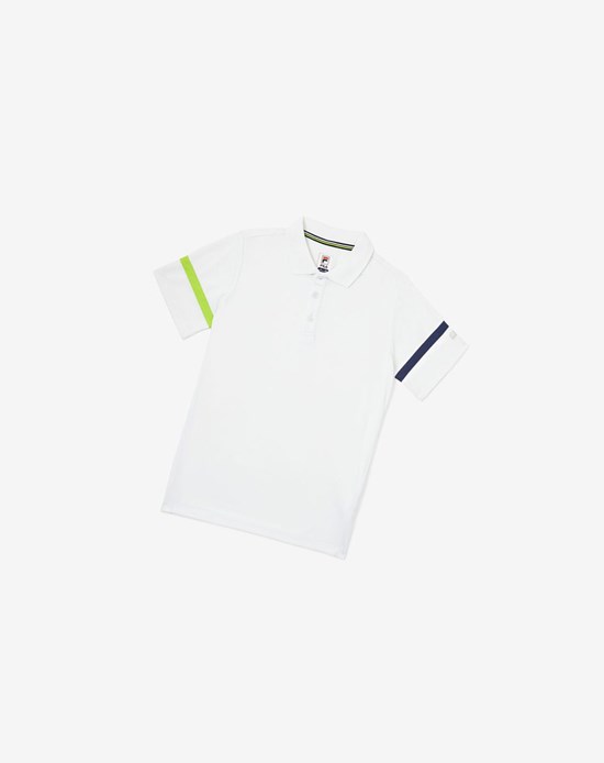 Fila Core Tenisove Polo Biele Námornícka Modrá | PAC-491385