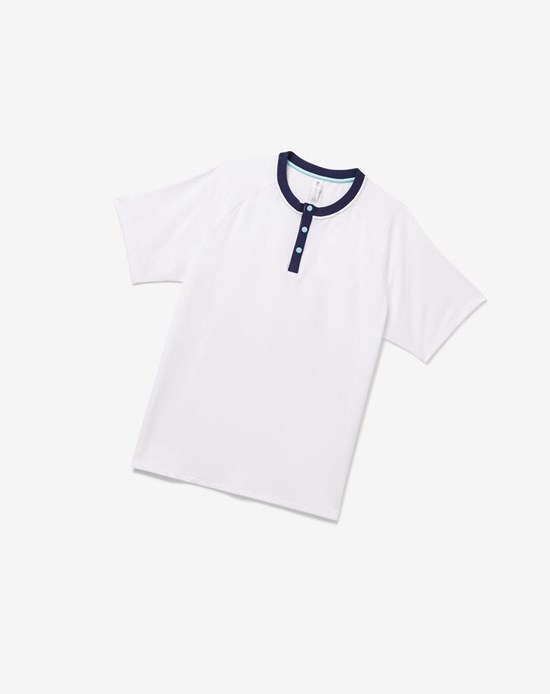 Fila Cross Court Kratke Sleeve Henley Biele Námornícka Modrá Modre | URV-897324