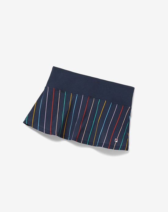 Fila Cross Court Stripe Skort Indigo Pruhované | XPQ-576018
