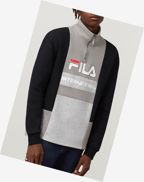 Fila Damiano Funnel Neck Sweatshirt Blk/Fgry/Lgrym | BHG-925603
