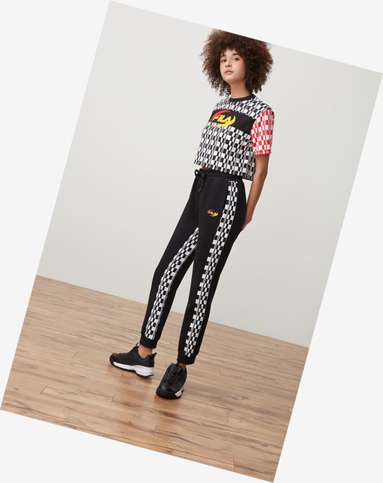 Fila Dita High Pásom Jogger Blk/Wht/Cred/Gf | GJS-471652