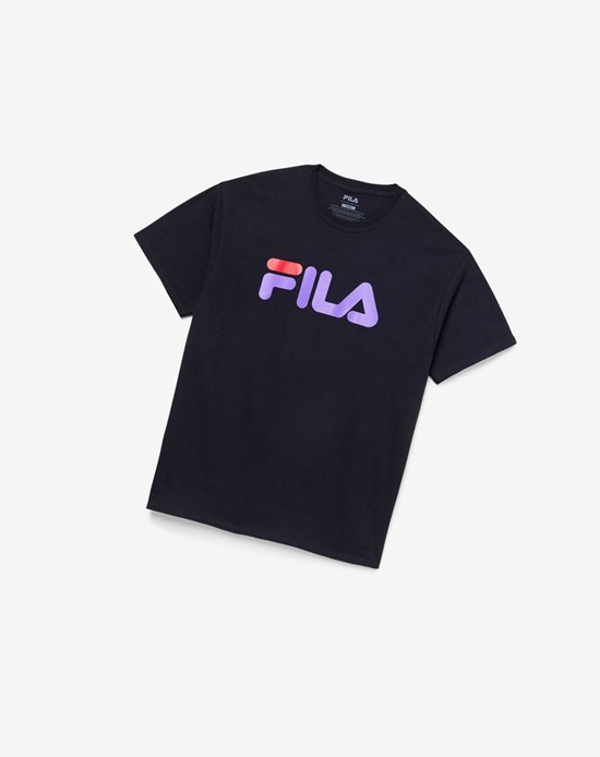 Fila Fila Logo Tee Čierne Nachový Červené | ZJM-160759
