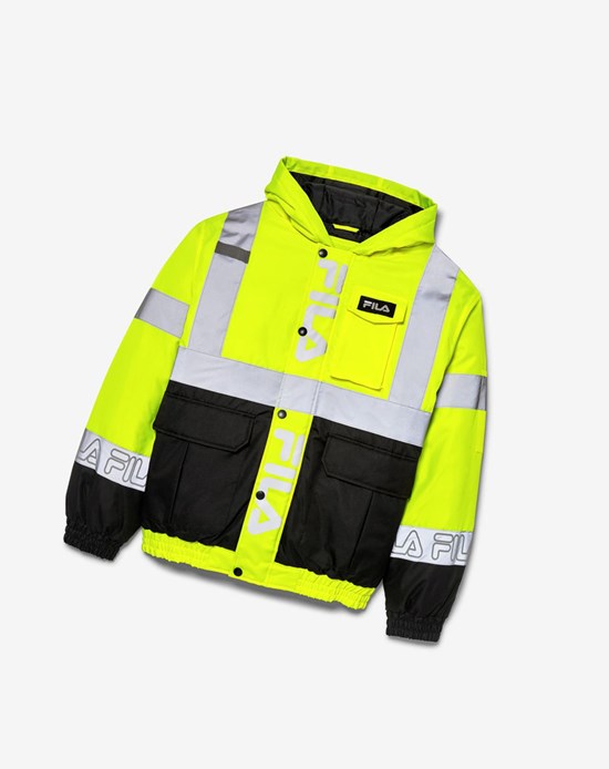 Fila High Visibility S Kapucňou Bomber Jacket Žlté | DUT-741206