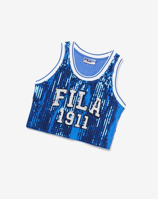Fila Kiki Glam Crop Jersey Modre | JRF-420387