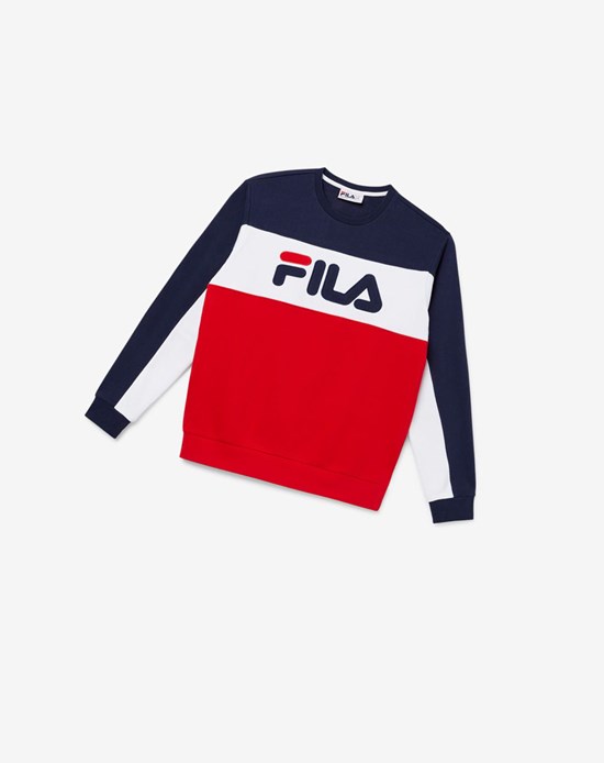 Fila Lesner Fleece Crew 410 Peac/Wht/Cred | LWM-618703