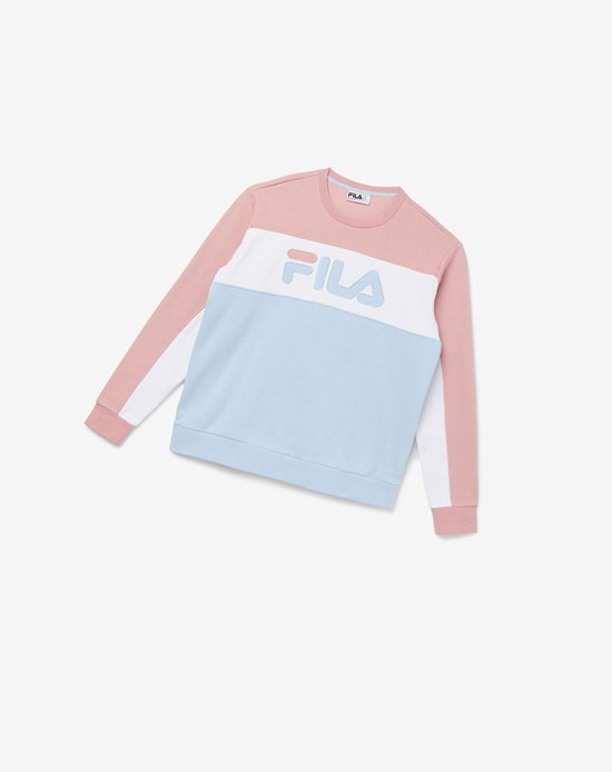 Fila Lesner Fleece Crew 967 Pshad/Wht/Cblu | TOC-061397