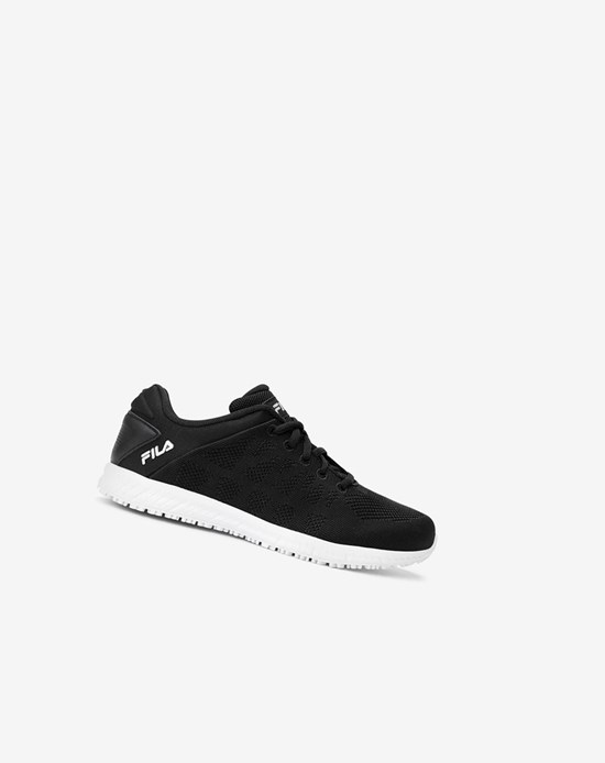 Fila Memory Techknit Slip And Vody Resistant Shoe Bežná Shoes Čierne Strieborne Biele | FPV-436507