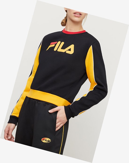 Fila Nuria Colorblock Sweatshirt Blk/Gfus/Cred | JSL-946250