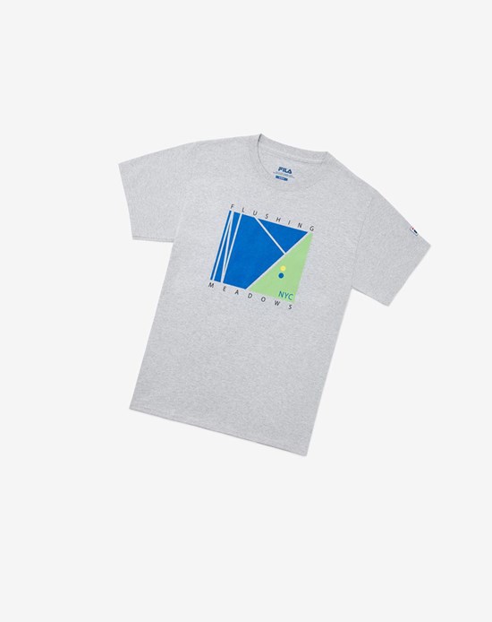Fila Nyc Court Tee Siva | DQH-109546