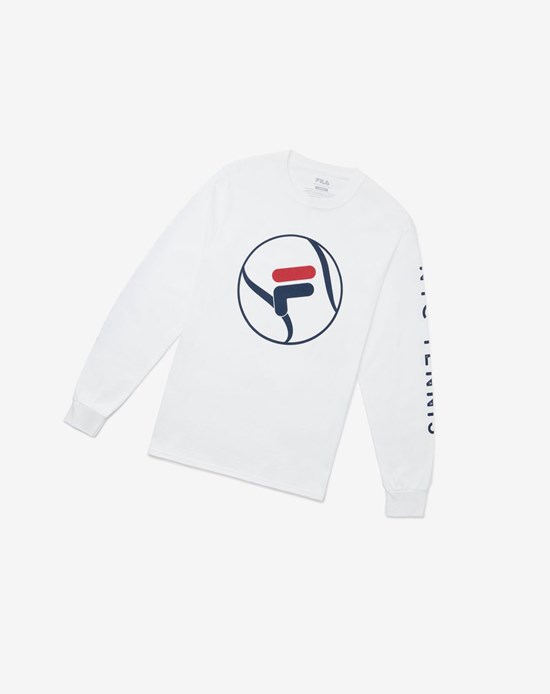 Fila Nyc Long Sleeve Tenisove Tee Biele | OSY-561482