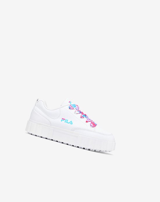 Fila Sandblast Low Satin Cipkovane Sneakers Biele Modre Strieborne | ATK-861243