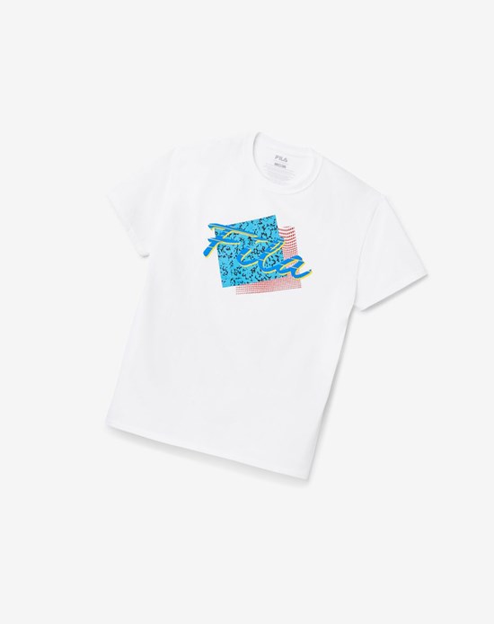 Fila Santa Monica Tee Biele | UOQ-915386