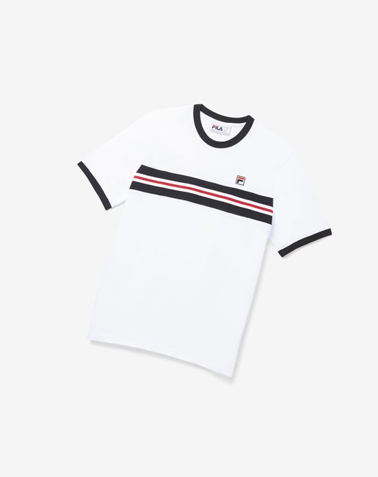 Fila Silver Tee Biele Čierne Červené | VSZ-972086