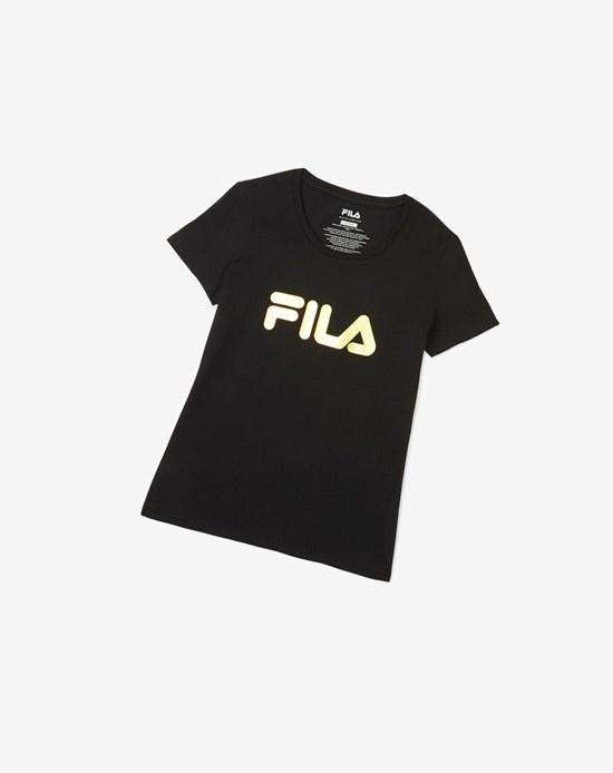 Fila Solid Gold Logo Tee Čierne | YFD-045321