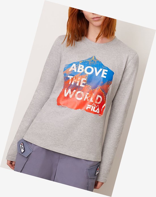Fila Switchback Long Sleeve Crew Heathergrey | UEC-912806