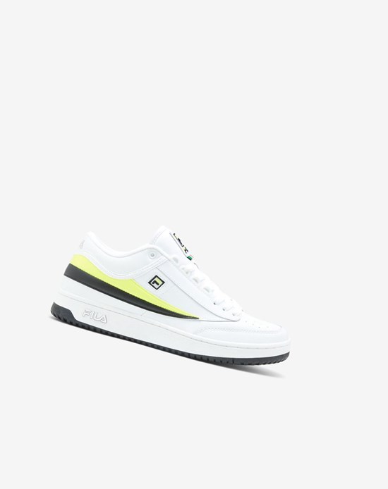 Fila T-1 Stredne Tenisove Shoes Biele Žlté Čierne | LRJ-184526