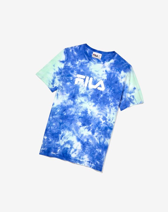 Fila Tie Dye Fila Logo Tee Modre Zelene Biele | MOK-063985