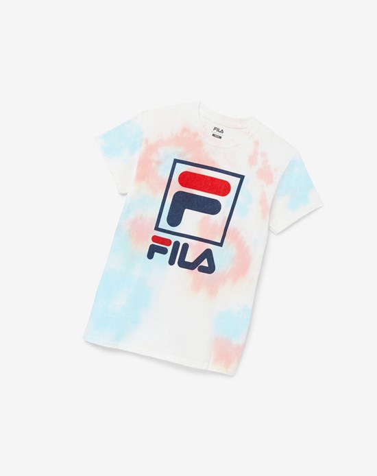 Fila Tie Dye Stacked Logo Tee 099 Tie Dye | QAJ-902354