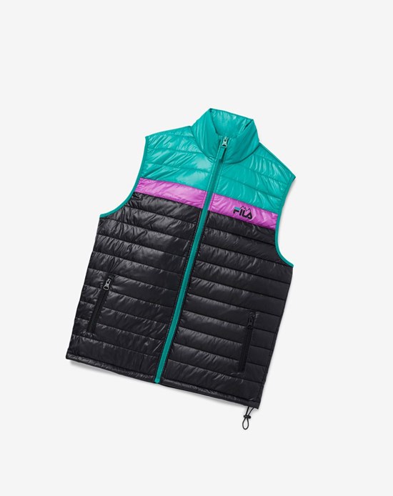 Fila Tri Vest Čierne Zelene Nachový | FSC-675284