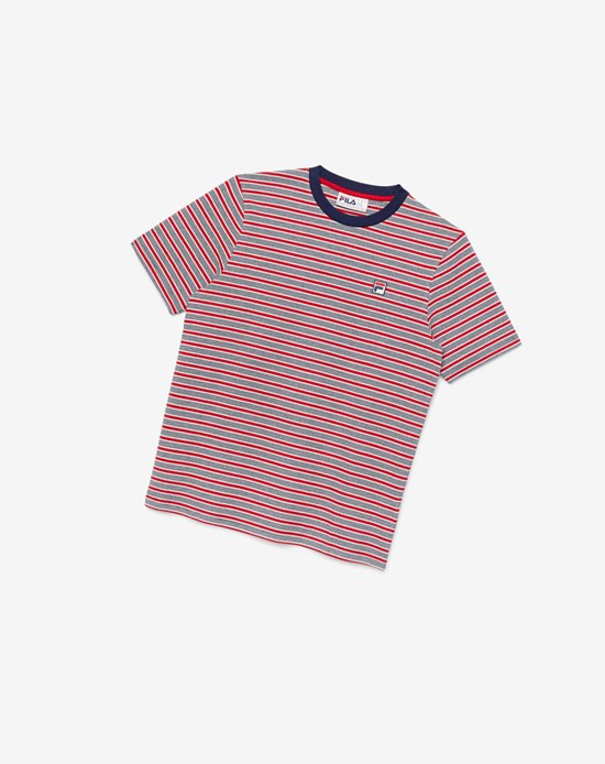 Fila Tux Pruhované Tee 410 Peacoat | UVB-279356