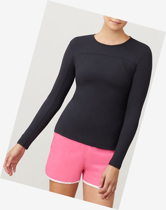 Fila Uv Blocker Long Sleeve Top Čierne | PYJ-085691