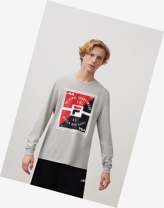 Fila Vicente Grafika Tee Greyheather | FNI-509473
