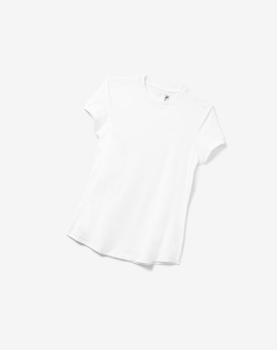 Fila White Line Kratke Sleeve Crew Biele | GRX-208357