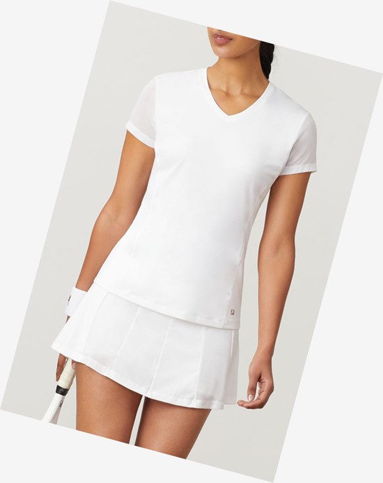 Fila White Line Mesh Slv Top Biele | RUS-039762